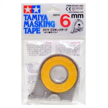 FITA ADESIVA PARA MÁSCARA DE PINTURA MASKING TAPE 6MM COM DISPENSER TAMIYA TAM 87030